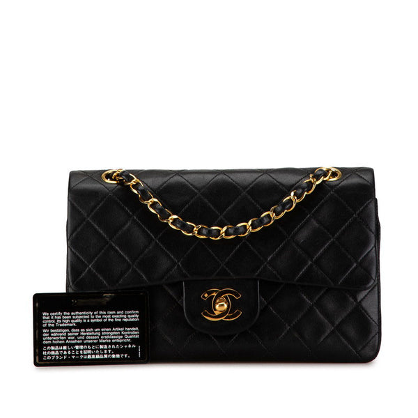 シャネル マトラッセ23 Wフラップ チェーン ショルダーバッグ ブラック ラムスキン レディース CHANEL 【中古】