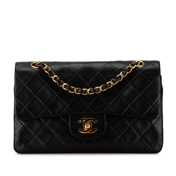 シャネル マトラッセ23 Wフラップ チェーン ショルダーバッグ ブラック ラムスキン レディース CHANEL 【中古】
