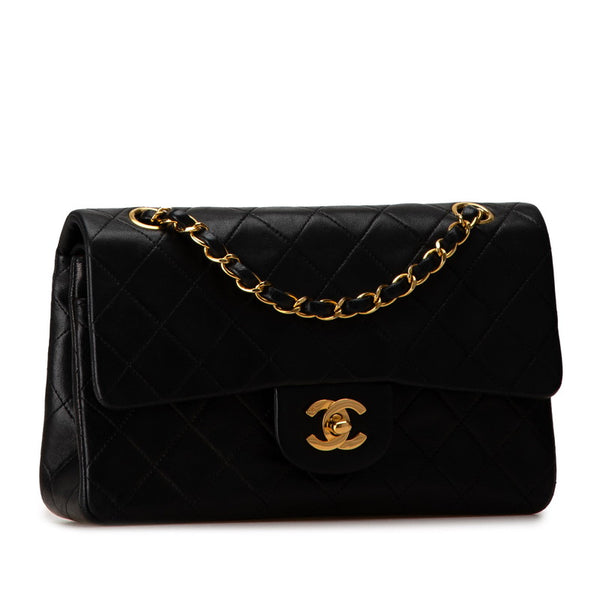 シャネル マトラッセ23 Wフラップ チェーン ショルダーバッグ ブラック ラムスキン レディース CHANEL 【中古】