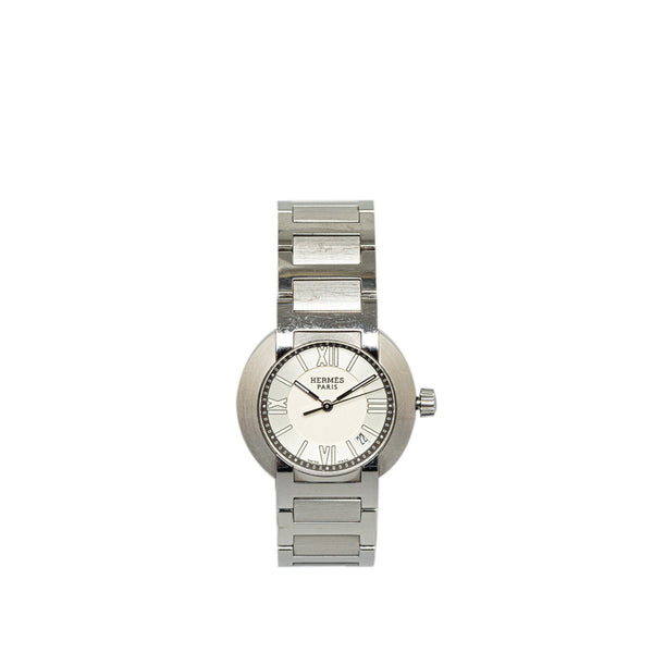 エルメス ノマード 腕時計 N01.210 自動巻き ホワイト文字盤 ステンレススチール レディース HERMES 【中古】