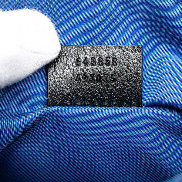 グッチ GGナイロン 斜め掛け メッセンジャーバッグ ショルダーバッグ 643858 ブルー ブラック ナイロン レディース GUCCI 【中古】