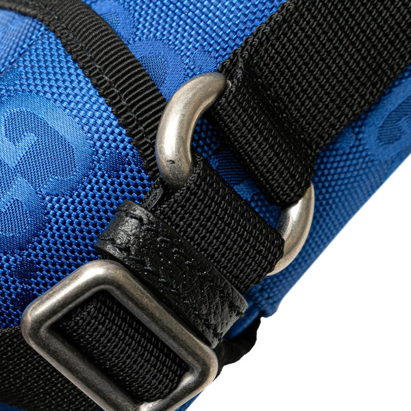 グッチ GGナイロン 斜め掛け メッセンジャーバッグ ショルダーバッグ 643858 ブルー ブラック ナイロン レディース GUCCI 【中古】