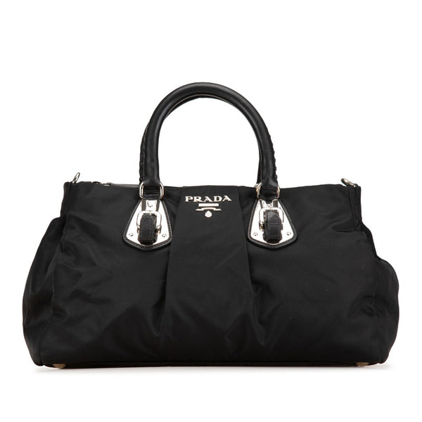 プラダ ロゴ金具 ハンドバッグ BN1704 ブラック ナイロン レディース PRADA 【中古】