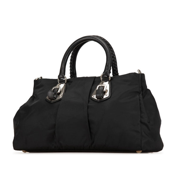 プラダ ロゴ金具 ハンドバッグ BN1704 ブラック ナイロン レディース PRADA 【中古】
