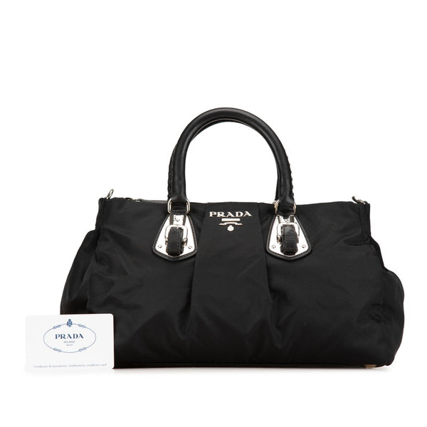 プラダ ロゴ金具 ハンドバッグ BN1704 ブラック ナイロン レディース PRADA 【中古】