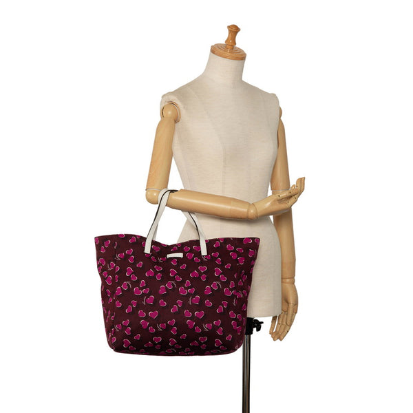 グッチ ハート柄  トートバッグ ハンドバッグ 282439 マルチカラー キャンバス レザー レディース GUCCI 【中古】