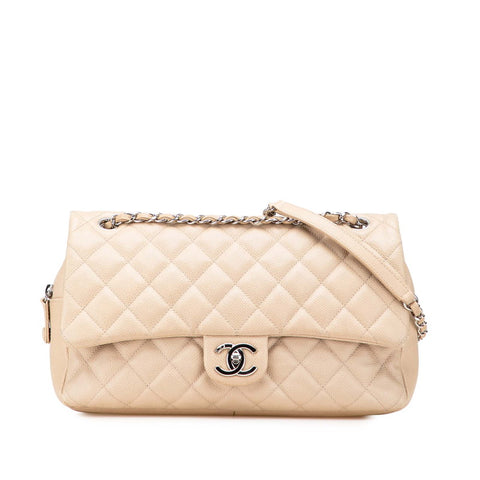 シャネル ココマーク マトラッセ チェーン ショルダーバッグ ベージュ キャビアスキン レディース CHANEL 【中古】