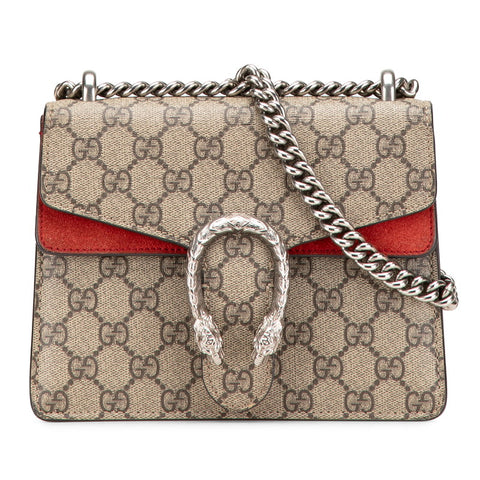 グッチ GGスプリーム ディオニュソス チェーン ショルダーバッグ 421970 ブラウン PVC スウェード レディース GUCCI 【中古】