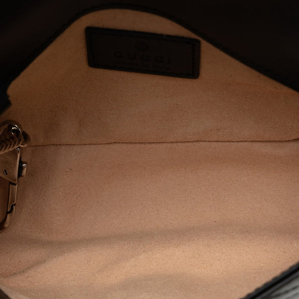 グッチ GGマーモント スーパーミニバッグ キルティングレザー 斜め掛け チェーン ショルダーバッグ 476433 ブラック レザー レディース GUCCI 【中古】