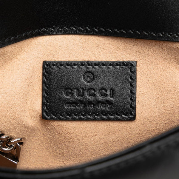 グッチ GGマーモント スーパーミニバッグ キルティングレザー 斜め掛け チェーン ショルダーバッグ 476433 ブラック レザー レディース GUCCI 【中古】