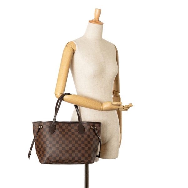 ルイ ヴィトン ダミエ ネヴァーフルPM ハンドバッグ トートバッグ N51109 ブラウン PVC レザー レディース LOUIS VUITTON 【中古】