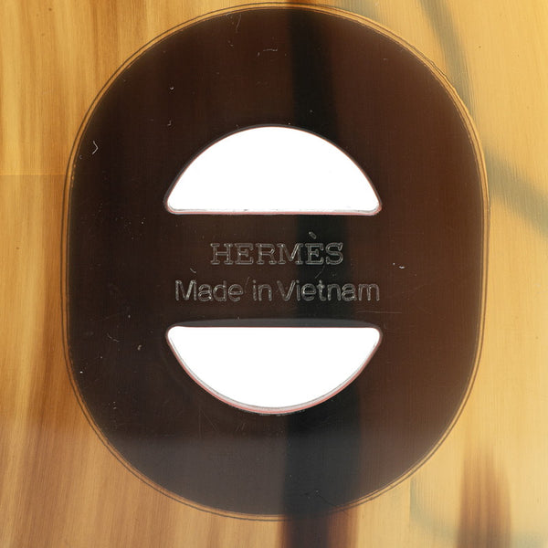 エルメス フィデリオ ネックレス ブラウン ピンク バッファローホーン レディース HERMES 【中古】