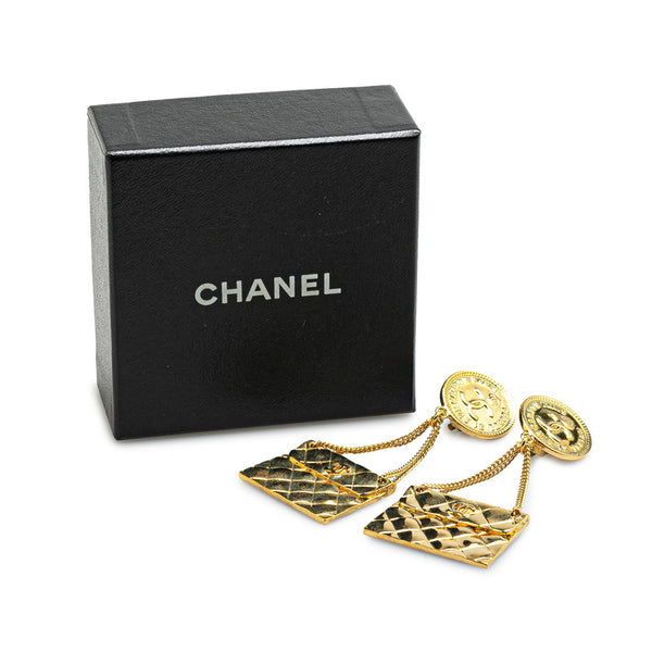 シャネル マトラッセ ココマーク コイン バッグ モチーフ イヤリング ゴールド メッキ レディース CHANEL 【中古】
