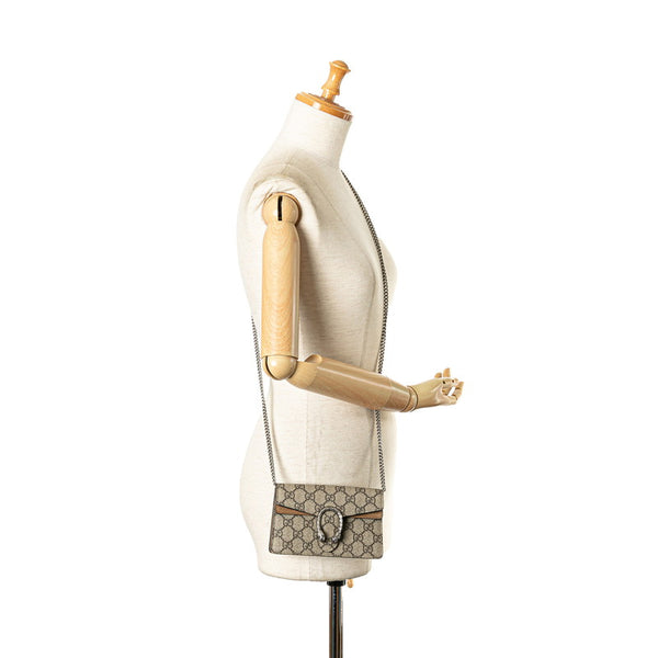 グッチ GGスプリーム ディオニュソス ミニ チェーン ショルダーバッグ 574930 ベージュ ブラウン PVC レザー レディース GUCCI 【中古】