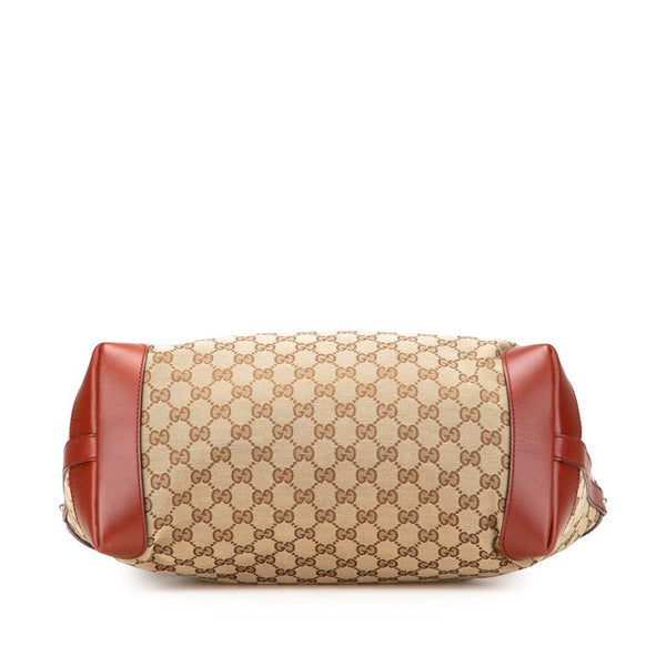 グッチ GGキャンバス トートバッグ 247209 ベージュ ブラウン キャンバス レザー レディース GUCCI 【中古】