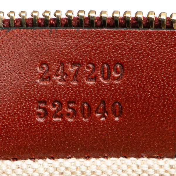 グッチ GGキャンバス トートバッグ 247209 ベージュ ブラウン キャンバス レザー レディース GUCCI 【中古】