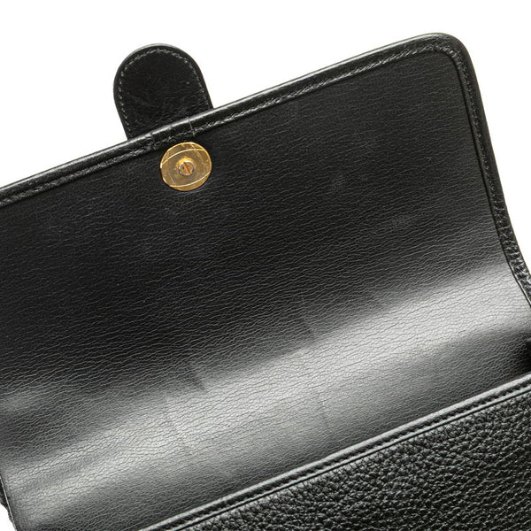 ディオール CDロゴ ショルダーバッグ ブラック レザー レディース Dior 【中古】