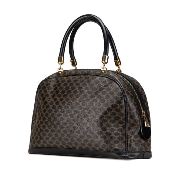 セリーヌ マカダム ハンドバッグ ブラック PVC レザー レディース CELINE 【中古】