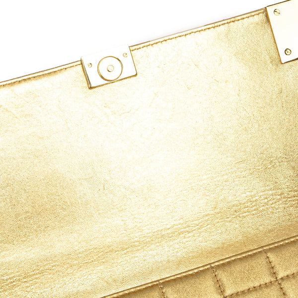 シャネル チョコバー ココマーク チェーン ショルダーバッグ ゴールド ラムスキン レディース CHANEL 【中古】