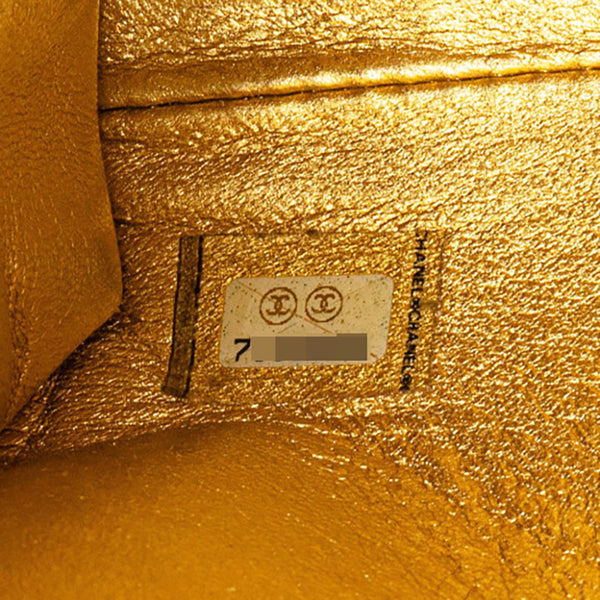 シャネル チョコバー ココマーク チェーン ショルダーバッグ ゴールド ラムスキン レディース CHANEL 【中古】