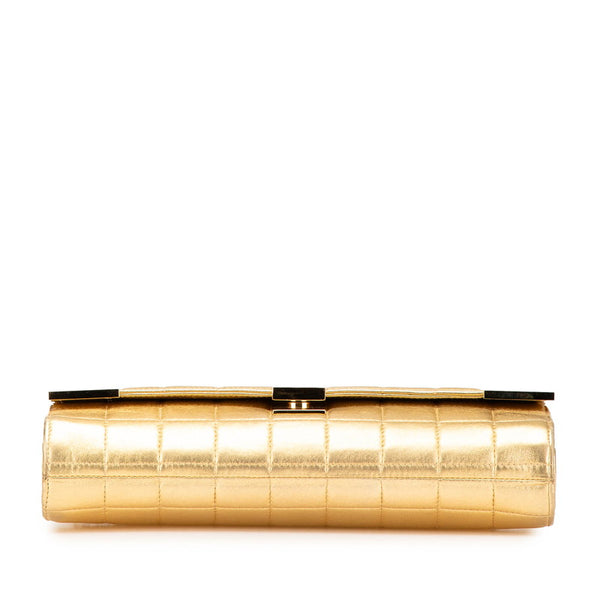 シャネル チョコバー ココマーク チェーン ショルダーバッグ ゴールド ラムスキン レディース CHANEL 【中古】