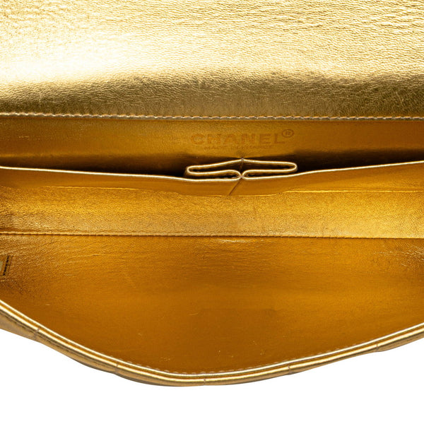 シャネル チョコバー ココマーク チェーン ショルダーバッグ ゴールド ラムスキン レディース CHANEL 【中古】