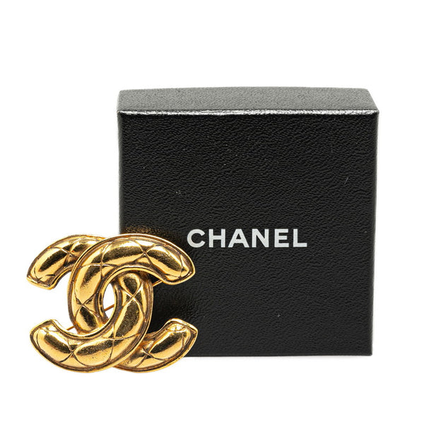 シャネル ヴィンテージ マトラッセ ココマーク ブローチ ゴールド メッキ レディース CHANEL 【中古】