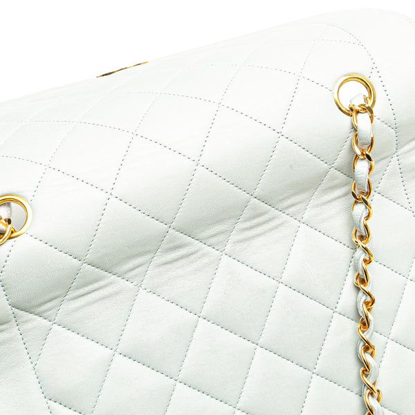 シャネル ダイアナ ココマーク 斜め掛け チェーン ショルダーバッグ ライトブルー ラムスキン レディース CHANEL 【中古】