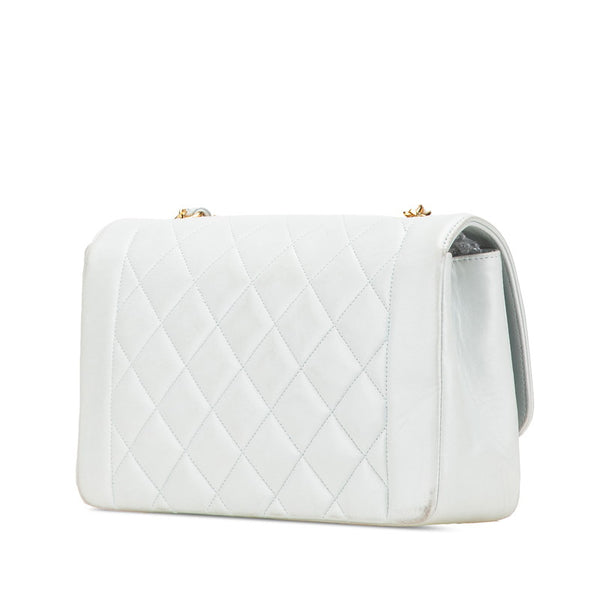 シャネル ダイアナ ココマーク 斜め掛け チェーン ショルダーバッグ ライトブルー ラムスキン レディース CHANEL 【中古】