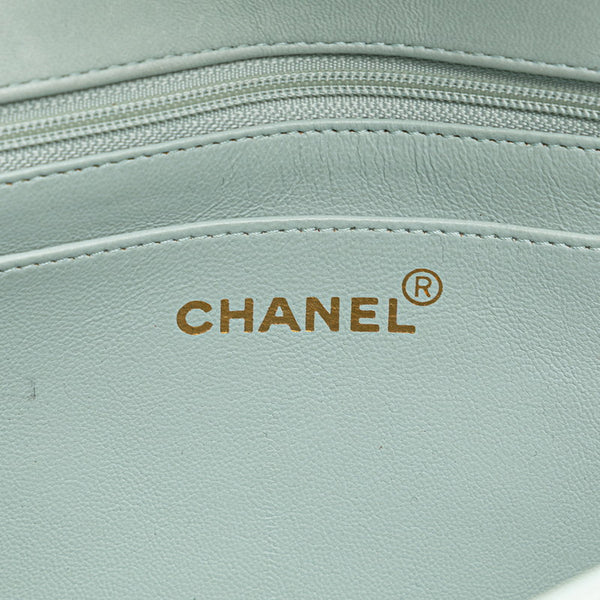 シャネル ダイアナ ココマーク 斜め掛け チェーン ショルダーバッグ ライトブルー ラムスキン レディース CHANEL 【中古】