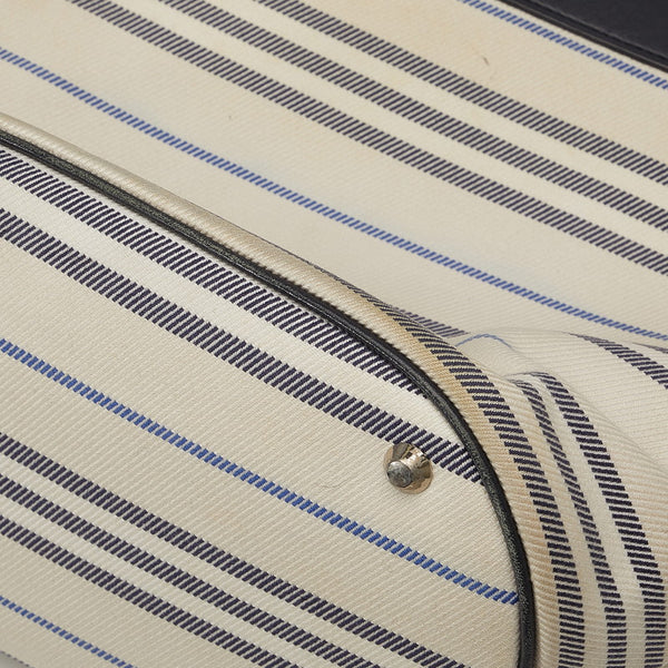 バーバリー チェック ハンドバッグ トートバッグ ベージュ ブラック キャンバス レザー レディース BURBERRY 【中古】
