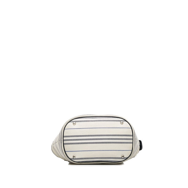 バーバリー チェック ハンドバッグ トートバッグ ベージュ ブラック キャンバス レザー レディース BURBERRY 【中古】