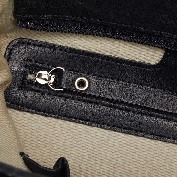 バーバリー チェック ハンドバッグ トートバッグ ベージュ ブラック キャンバス レザー レディース BURBERRY 【中古】