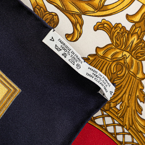 エルメス カレ90 LES TUILERIES チュイルリー公園 スカーフ ブルー マルチカラー シルク レディース HERMES 【中古】