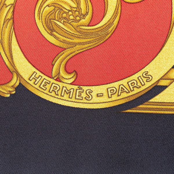 エルメス カレ90 LES TUILERIES チュイルリー公園 スカーフ ブルー マルチカラー シルク レディース HERMES 【中古】