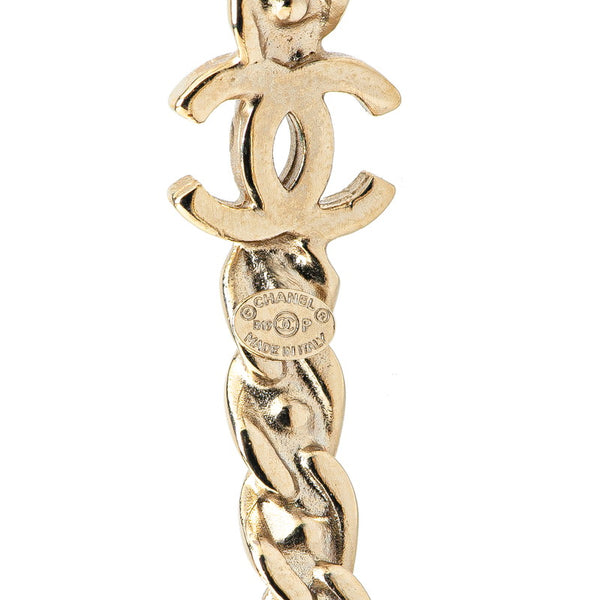 シャネル ココマーク フープピアス シャンパンゴールド メッキ ラインストーン レディース CHANEL 【中古】