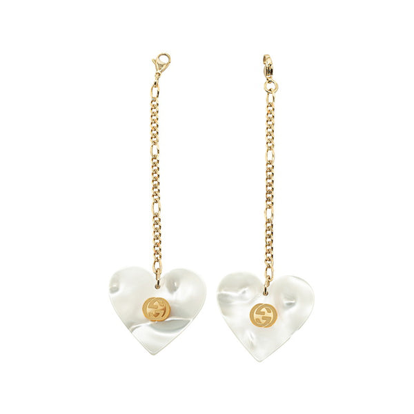 グッチ スクエアフレーム ハートチャーム サングラス GG1031S 004 ゴールド パープル メタル プラスチック レディース GUCCI 【中古】