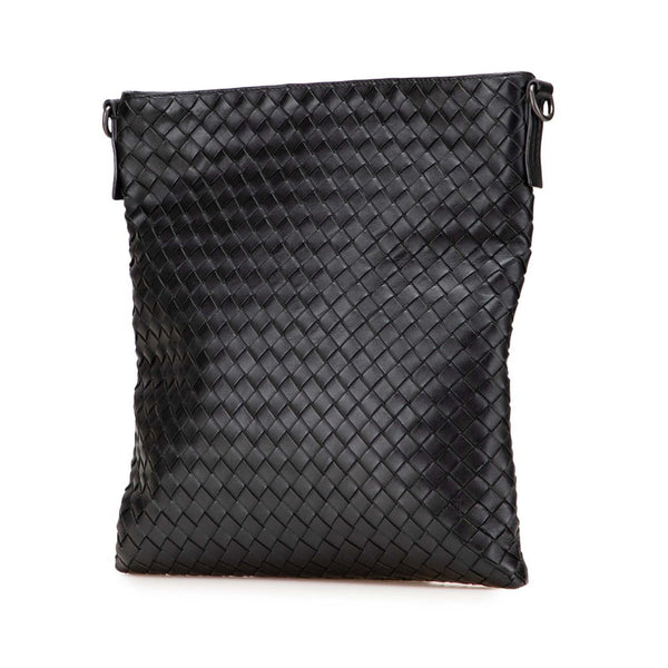 ボッテガヴェネタ イントレチャート ショルダーバッグ ブラック レザー レディース BOTTEGAVENETA 【中古】