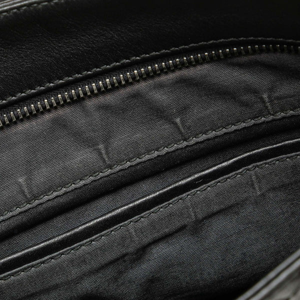 ボッテガヴェネタ イントレチャート ショルダーバッグ ブラック レザー レディース BOTTEGAVENETA 【中古】