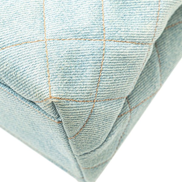 シャネル ココマーク キルティング ハンドバッグ トップハンドル ライトブルー デニム レディース CHANEL 【中古】