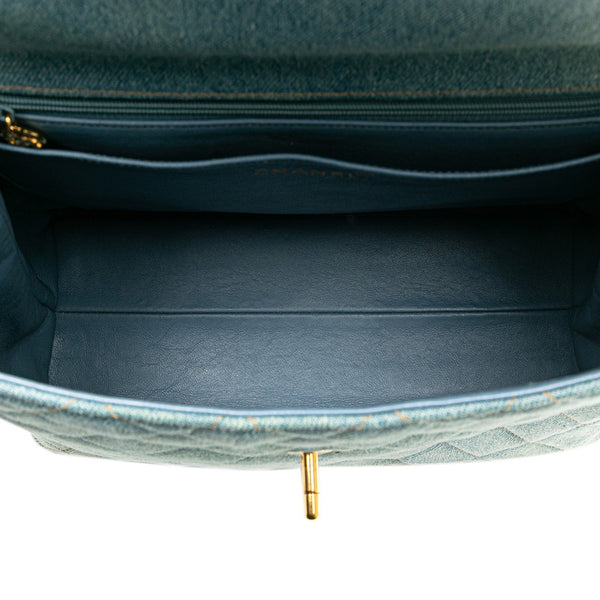 シャネル ココマーク キルティング ハンドバッグ トップハンドル ライトブルー デニム レディース CHANEL 【中古】