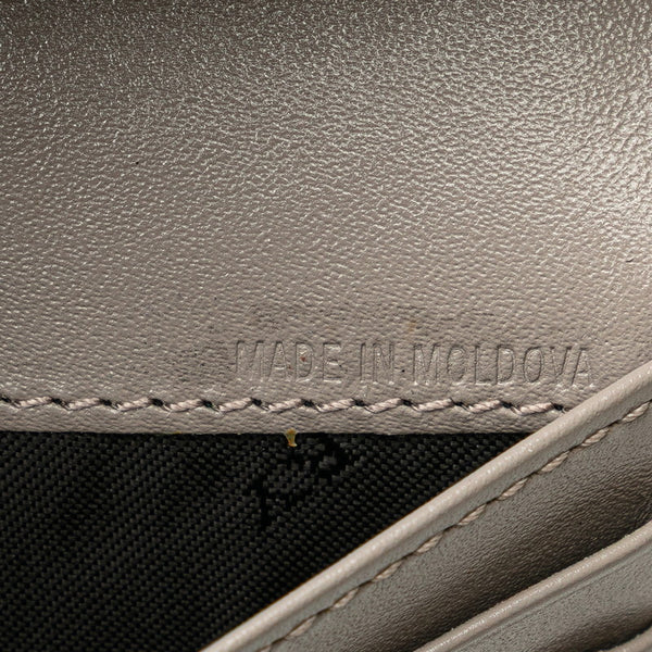 バーバリー 長財布 グレー レザー レディース BURBERRY 【中古】