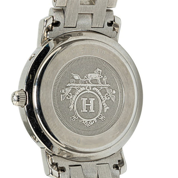 エルメス クリッパー 腕時計 CL4.210 クオーツ ピンク文字盤 ステンレススチール レディース HERMES 【中古】