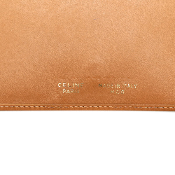 セリーヌ マカダム がま口 長財布 ブラウン PVC レザー レディース CELINE 【中古】