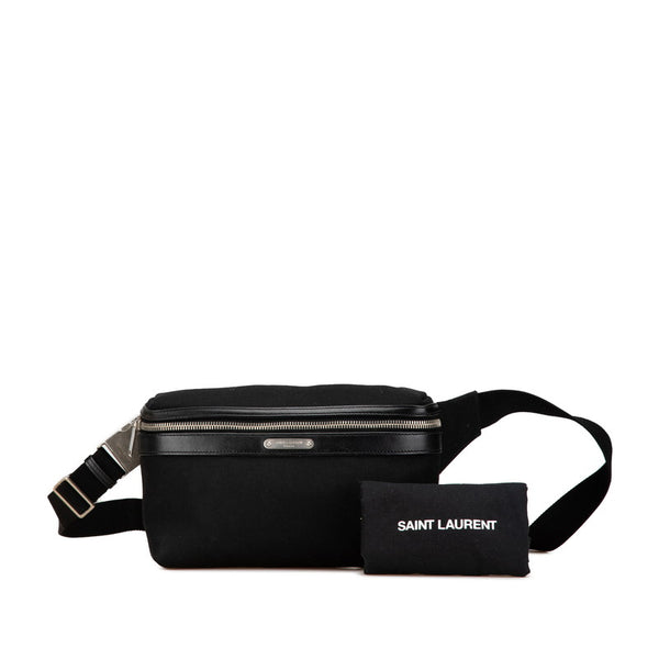 サンローラン シティ ウエストバッグ ボディバッグ 505973 ブラック キャンバス レザー メンズ SAINT LAURENT 【中古】