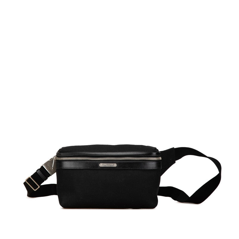 サンローラン シティ ウエストバッグ ボディバッグ 505973 ブラック キャンバス レザー メンズ SAINT LAURENT 【中古】