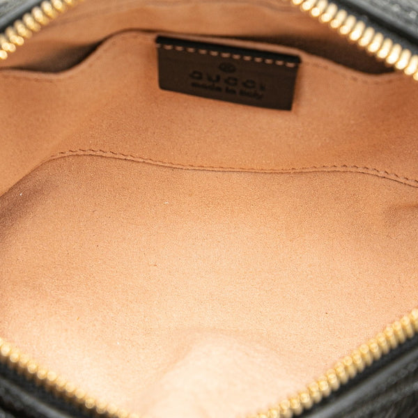 グッチ GGマーモント シェリーライン ウエストバッグ ボディバッグ 517076 ブラウン ブラック スウェード エナメル レディース GUCCI 【中古】