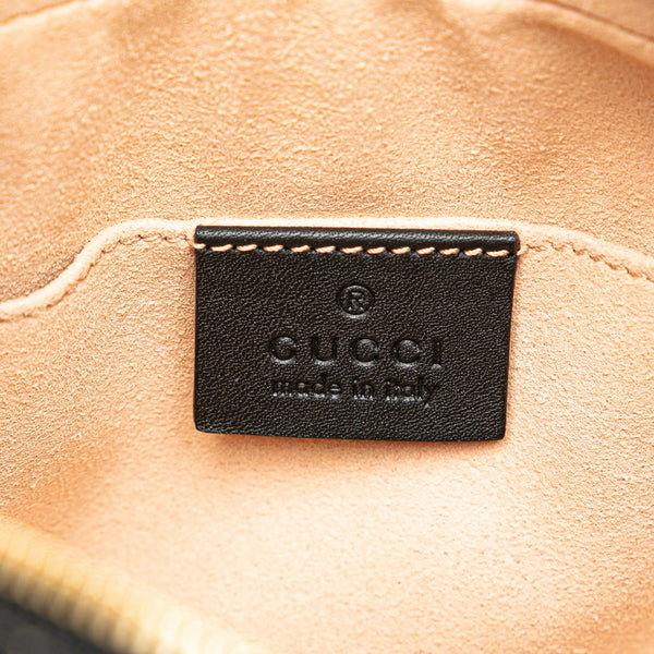 グッチ GGマーモント シェリーライン ウエストバッグ ボディバッグ 517076 ブラウン ブラック スウェード エナメル レディース GUCCI 【中古】