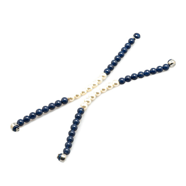 シャネル ココマーク フープ イヤリング ブルー ホワイト フェイクパール レディース CHANEL 【中古】