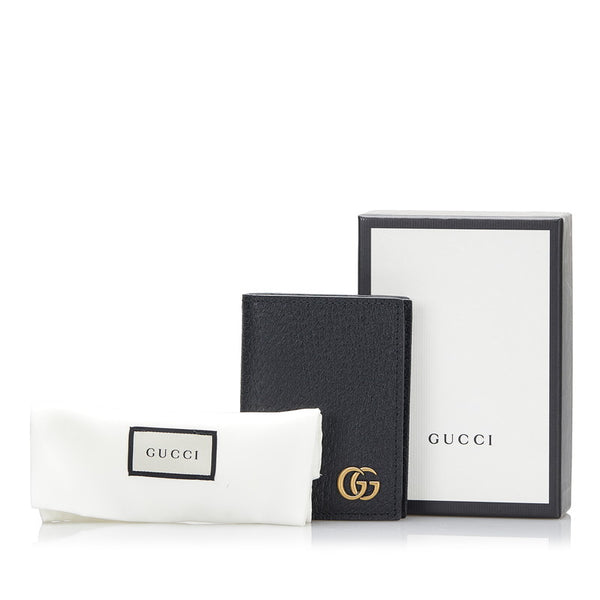 グッチ GGマーモント ダブルGG カードケース 名刺入れ 428737 ブラック レザー レディース GUCCI 【中古】